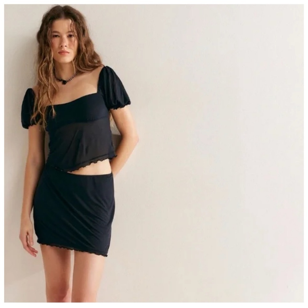 🔥NWTS-$100 Stunning SET! FREE PEOPLE Avida Top & Skirt Boudoir Inspired Black XL - Picture 5 of 8